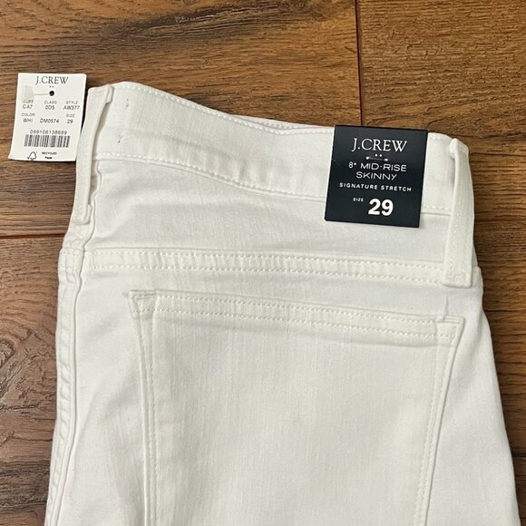 NWT J Crew 8" Rise White Skinny Jean in Signature Stretch - Picture 5 of 12